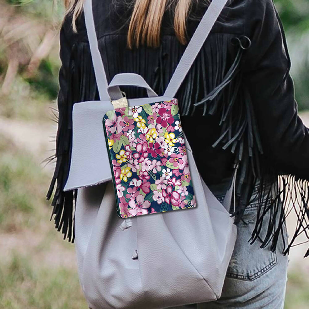 Zipper Purse - Bright Tropical Flowers Print with Secret Message inside #3