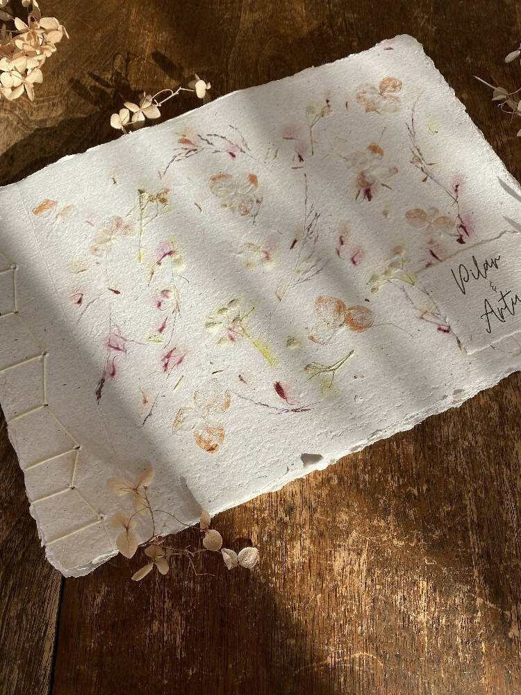 A4 Personalised Handmade Paper Guest Book - Eco Friendly