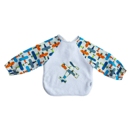 Long Sleeve Baby Bib | Aeroplane Print