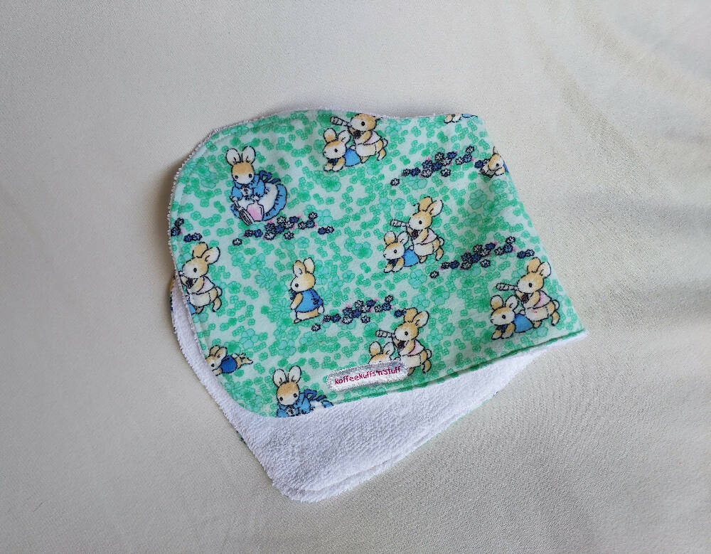 Contour shaped baby burp cloth