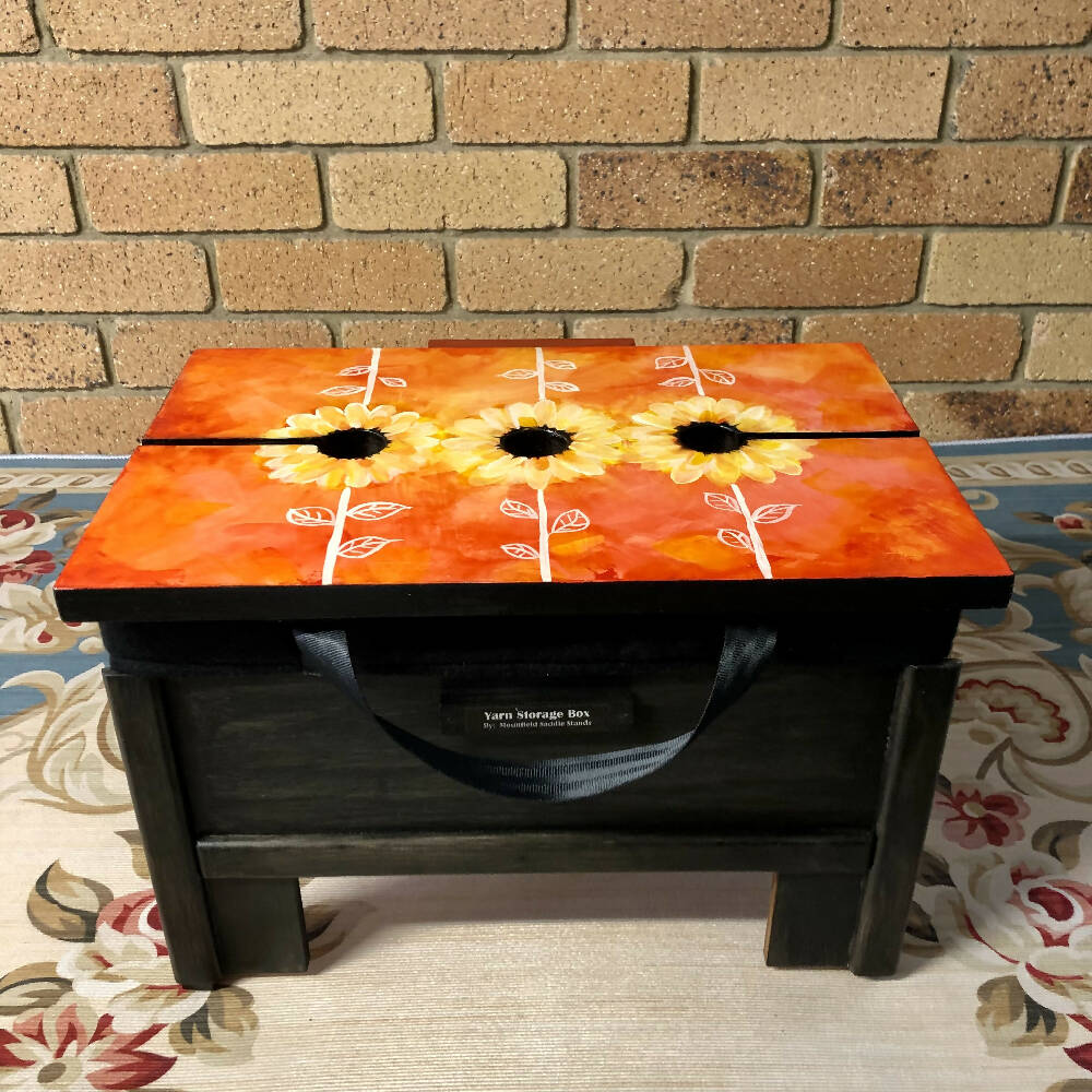 Yarn Storage Box, Orange Petals