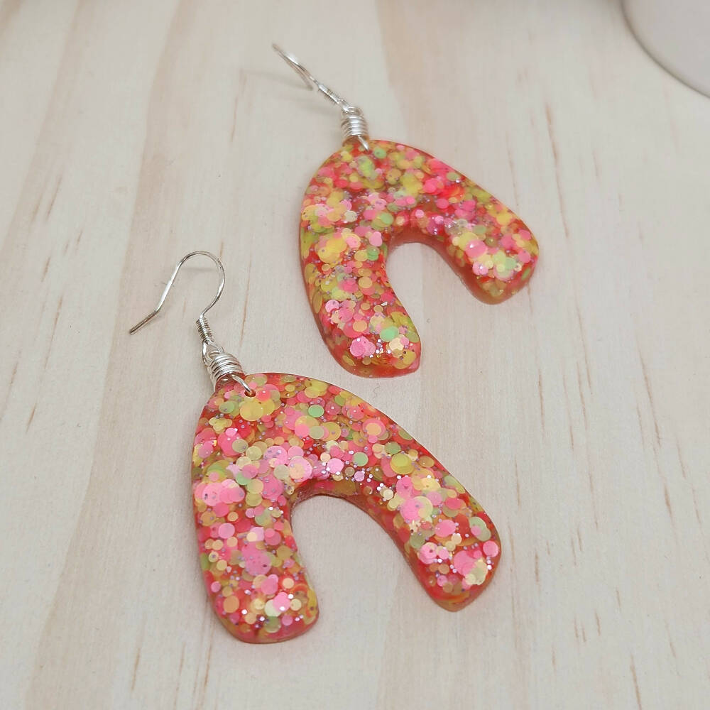 Dangle Earrings - Neon Disco Pink (6)