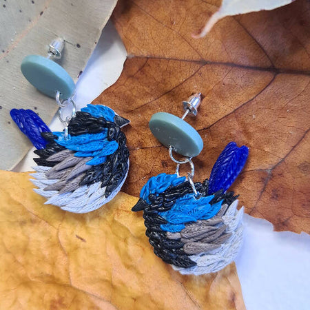 Billy Blue Wren Dangle Earrings
