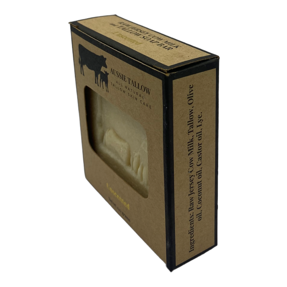 RAW MILK + TALLOW Soap Bar, Raw Cow Milk, Grass Fed Tallow, Old Fashioned