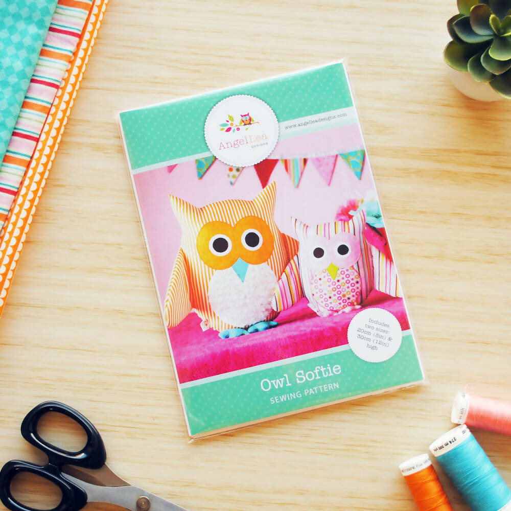 Owl Sewing Pattern HARD COPY Owl Softie Pattern Stuffed Animal