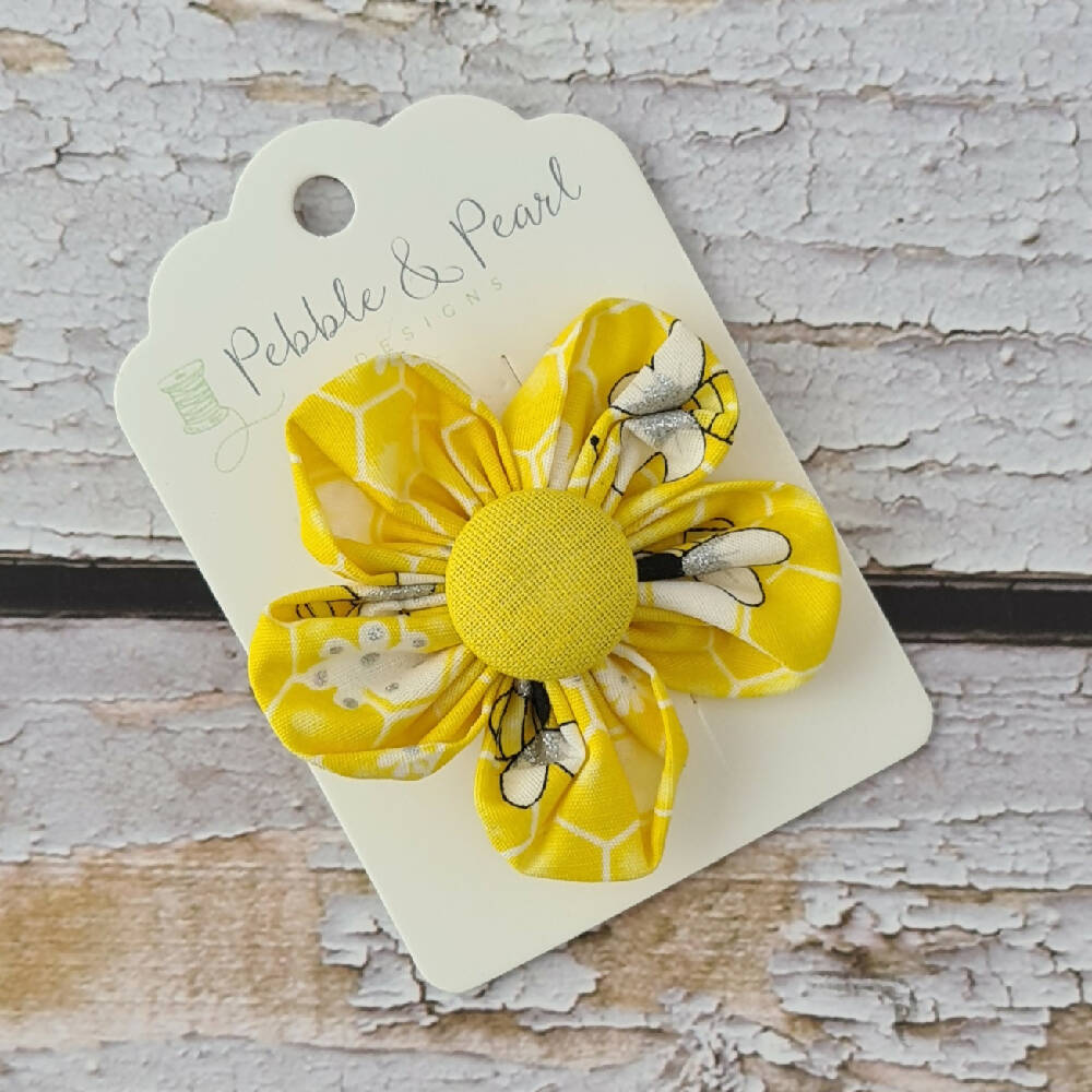 Forget-Me-Not Flower - Single Hair Clip - Honey Bees