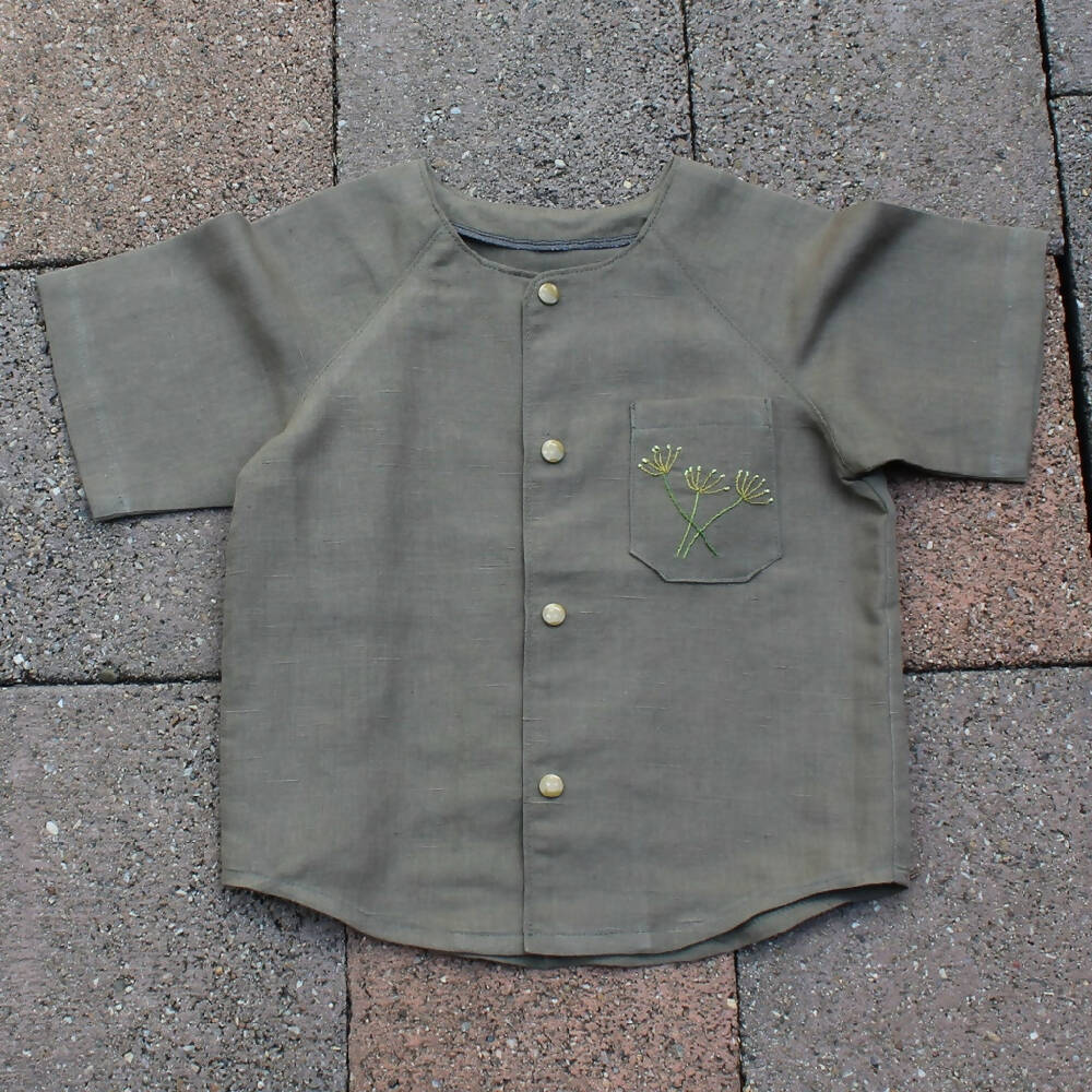 Summer Shirt - Linen - Size 3 - Hand Embroidery