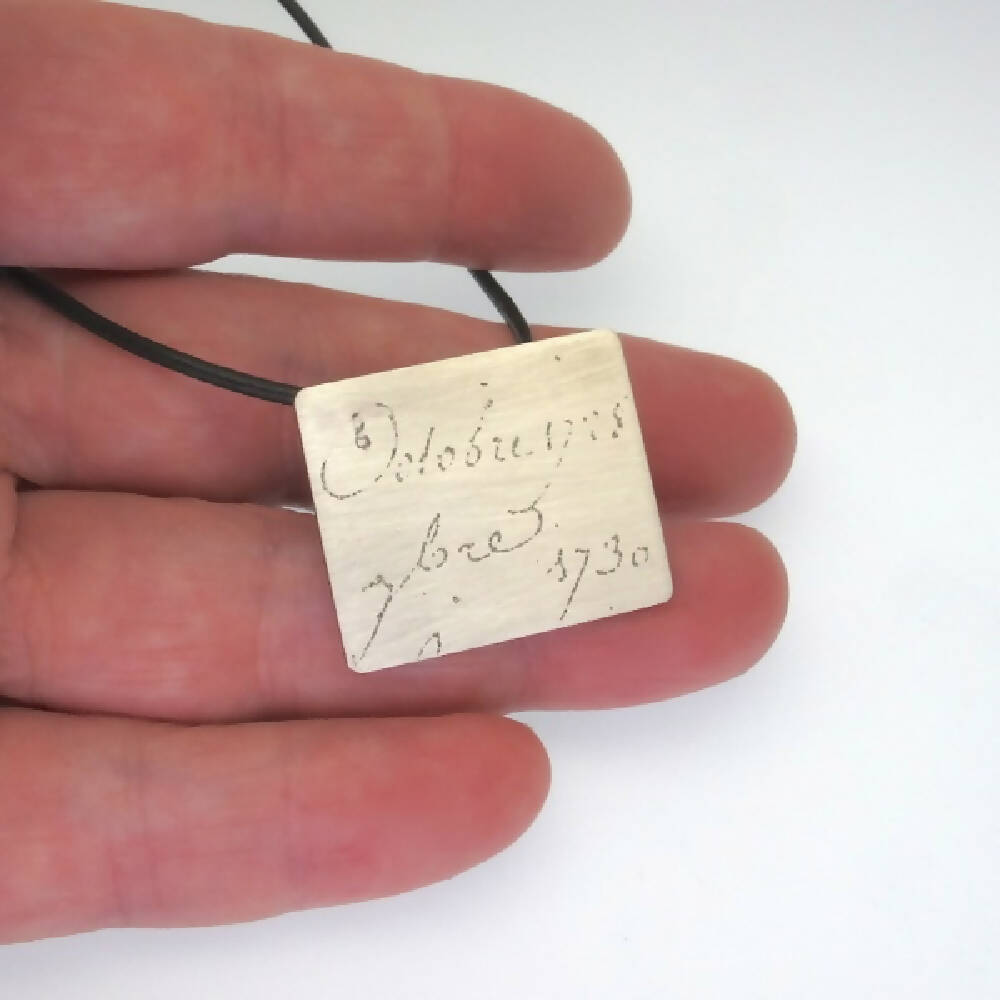 Manu Scriptum sterling silver pendant 3