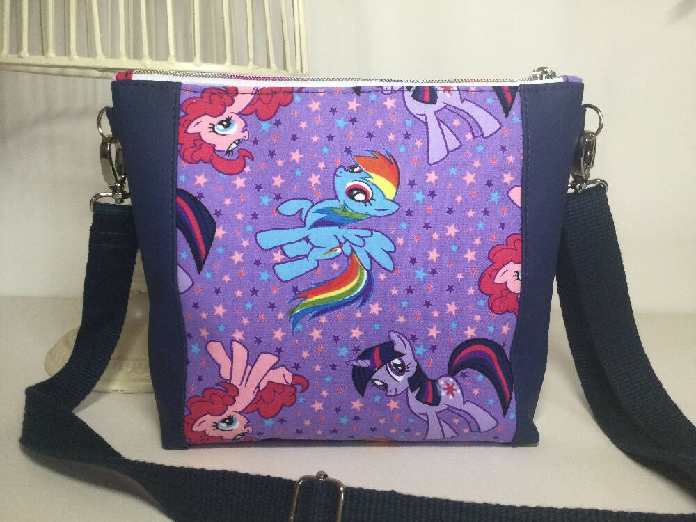 Devlin Crossbody - MLP on Purple/Navy Faux Leather