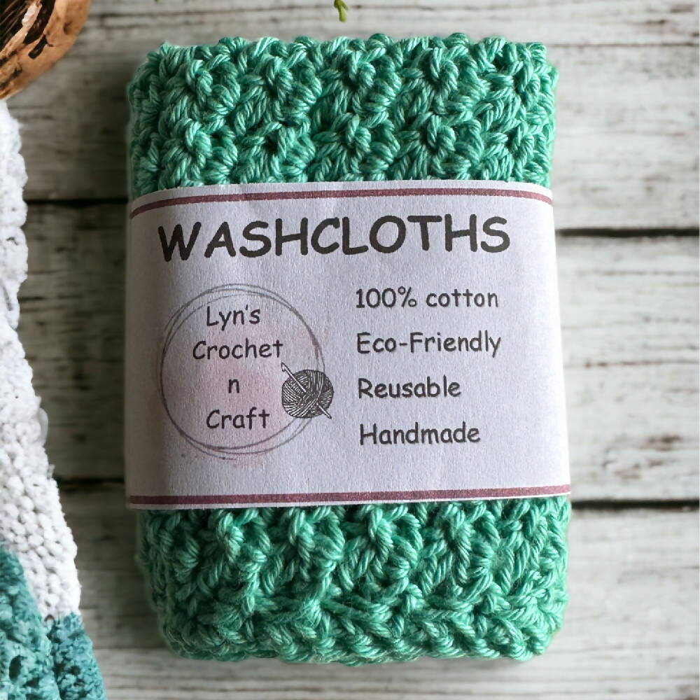 Crochet Washcloths - Soft - Eco-friendly - 100% Cotton