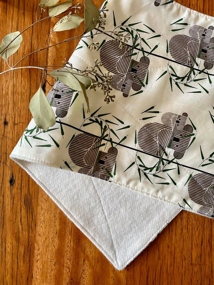 burp cloth - koalas / organic cotton hemp fleece / baby toddler
