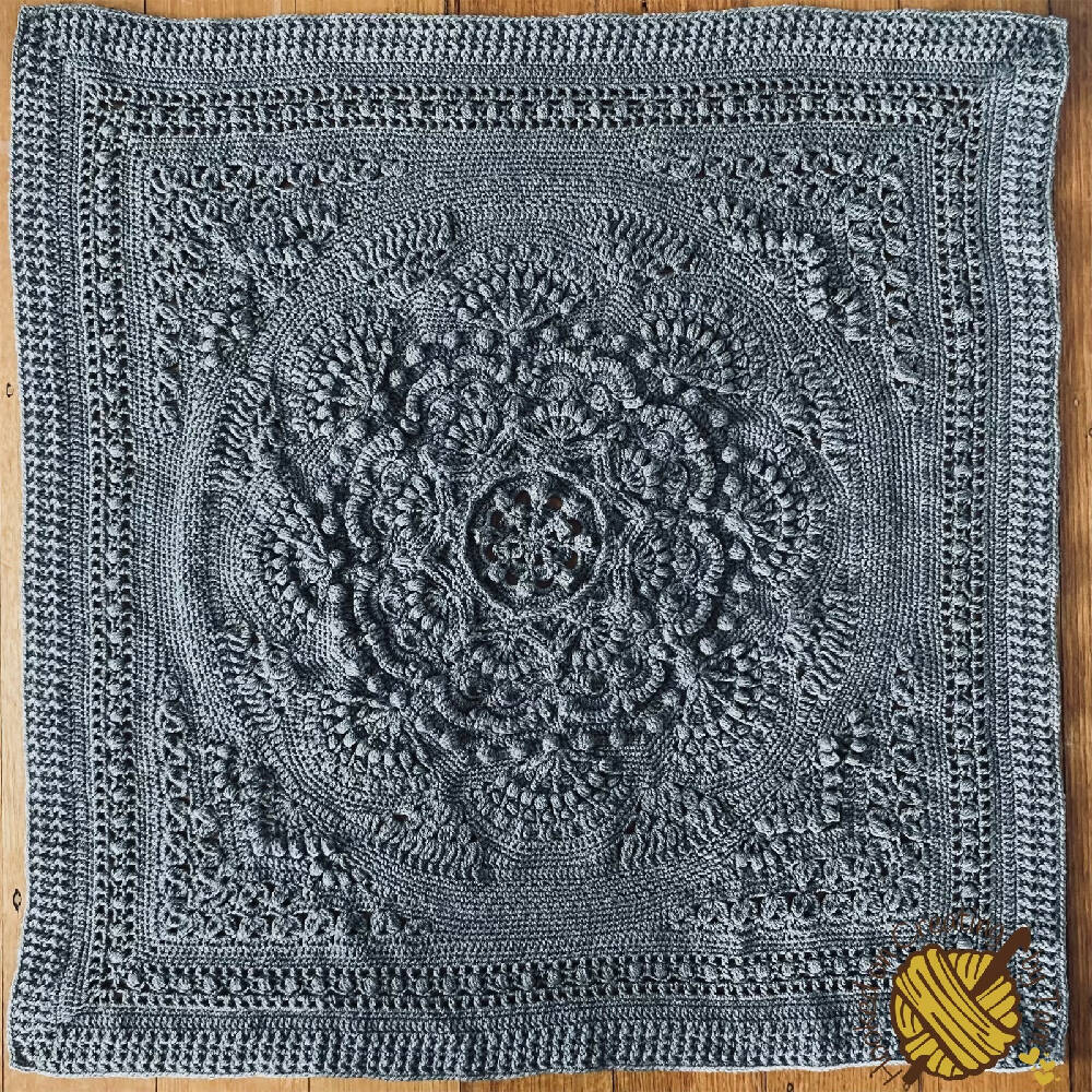 Grey 'Baby Arcadia' Heirloom Handmade Baby Blanket 100% Acrylic