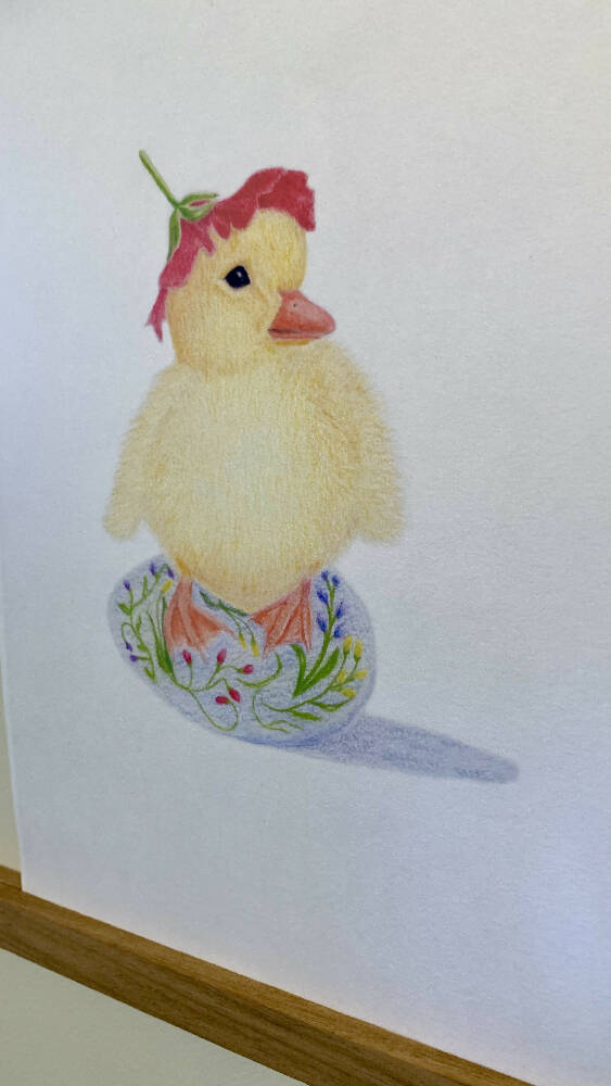 Duck On An Egg Art Print