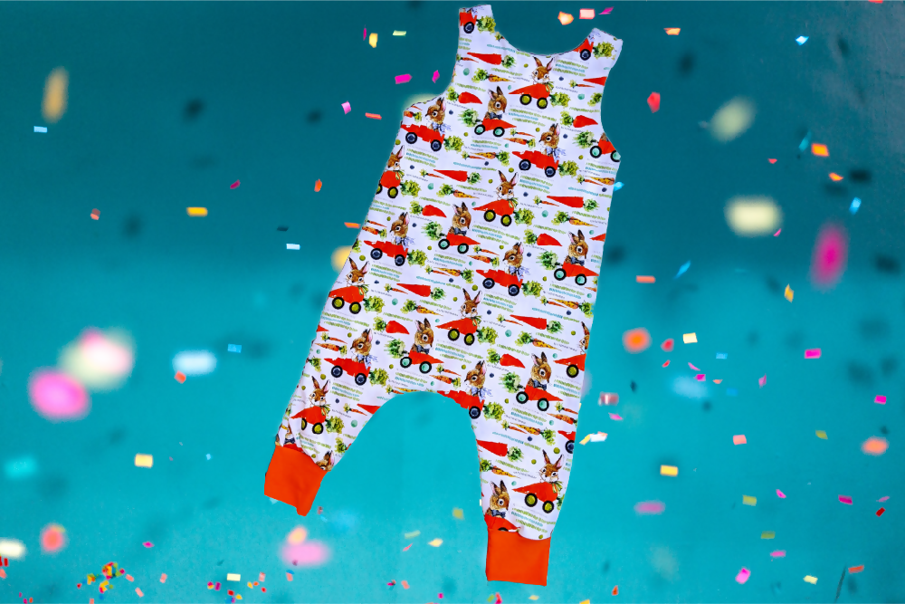 Baby Harem Romper, Bunny, Sizes 000 and 0