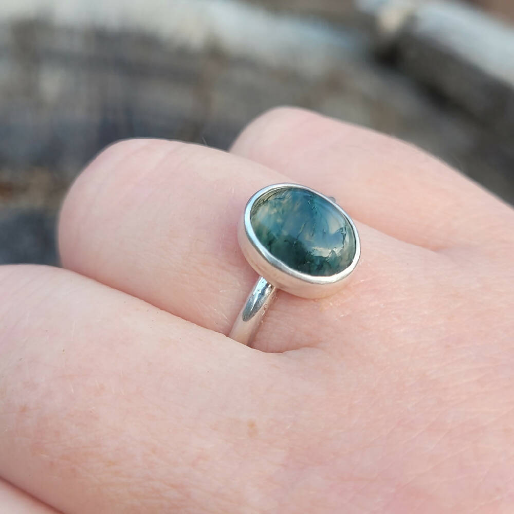 Moss Agate Choose-Your-Stone Ring (Made To Order)