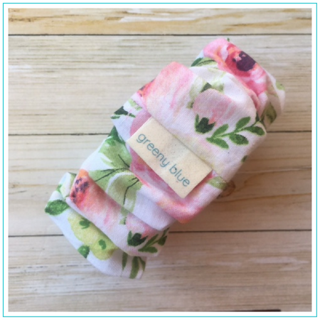 Garden Flowers Scrunchie - Wide Elastic - 100% Cotton