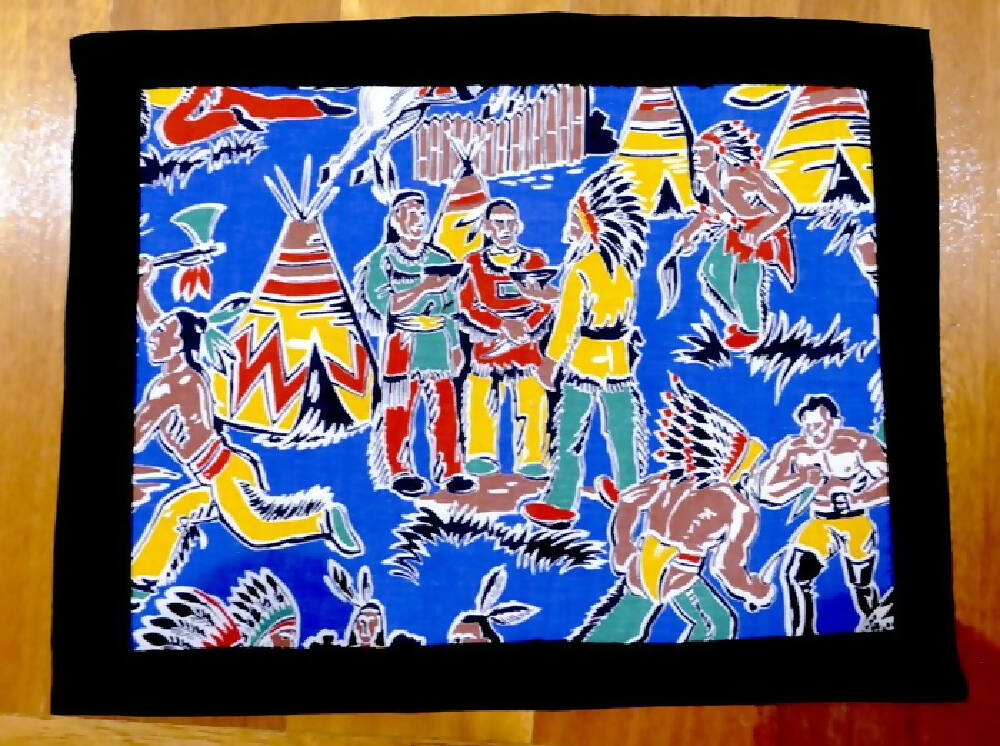 Placemats(4)-American Indian Reto 1950 original fabric