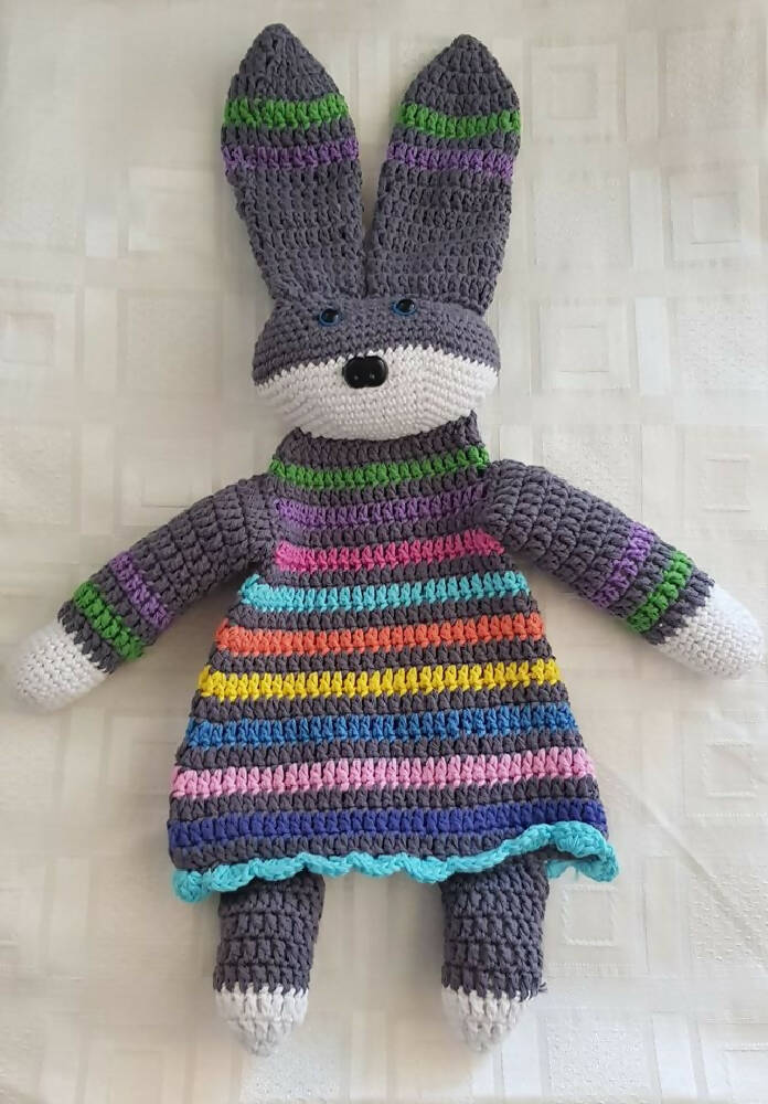 Cotton Crocheted Rainbow Bunny