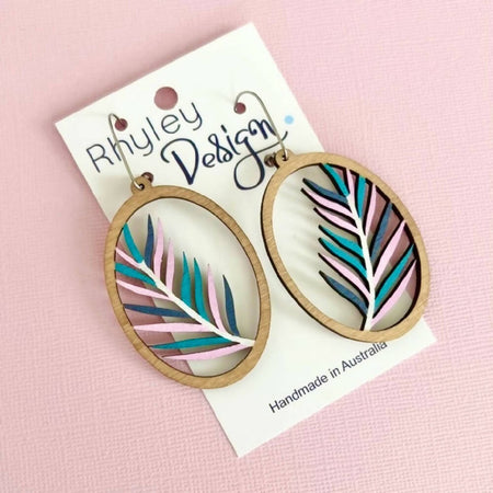 Leaf Statement Wood Earrings