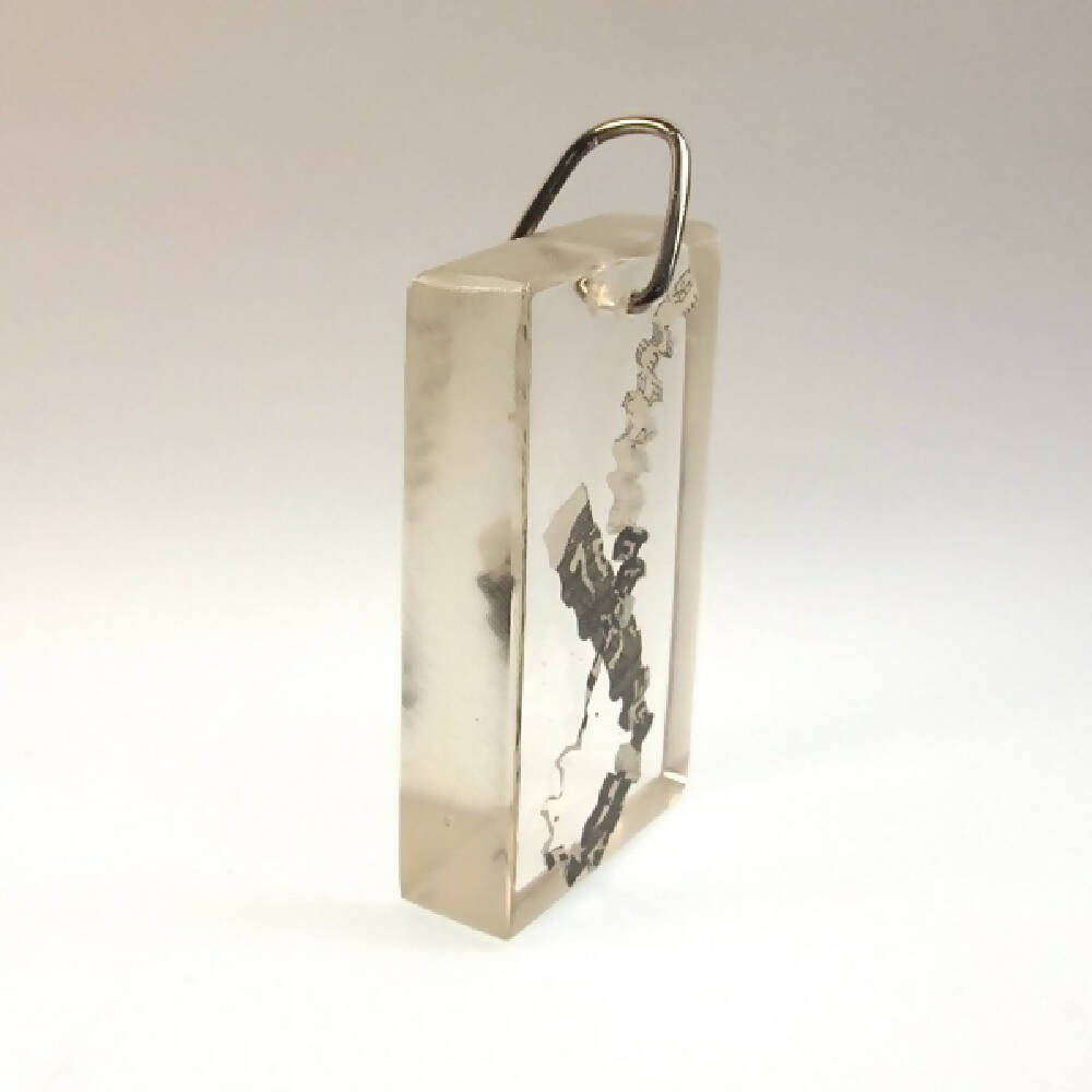 Resin and sterling silver pendant 3