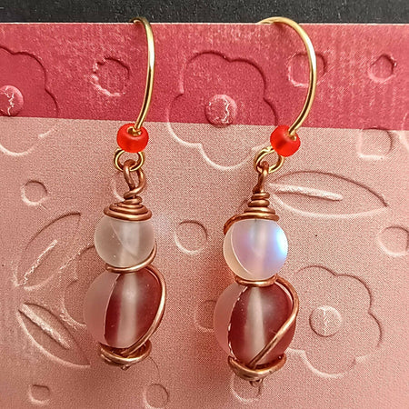 'Double Aura' Copper Wire-Wrap Earrings