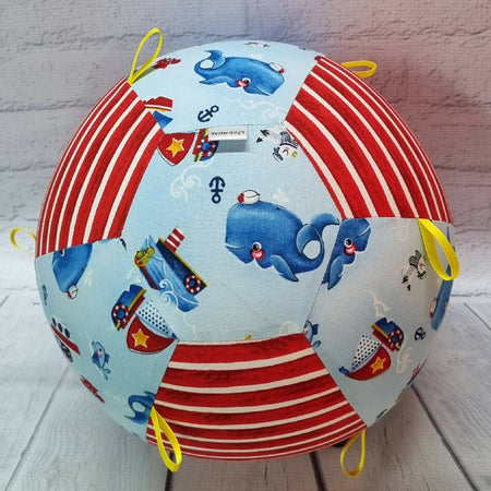 Balloon Ball: Whale of a time with Red/white stripe: Taggie; Two tone style
