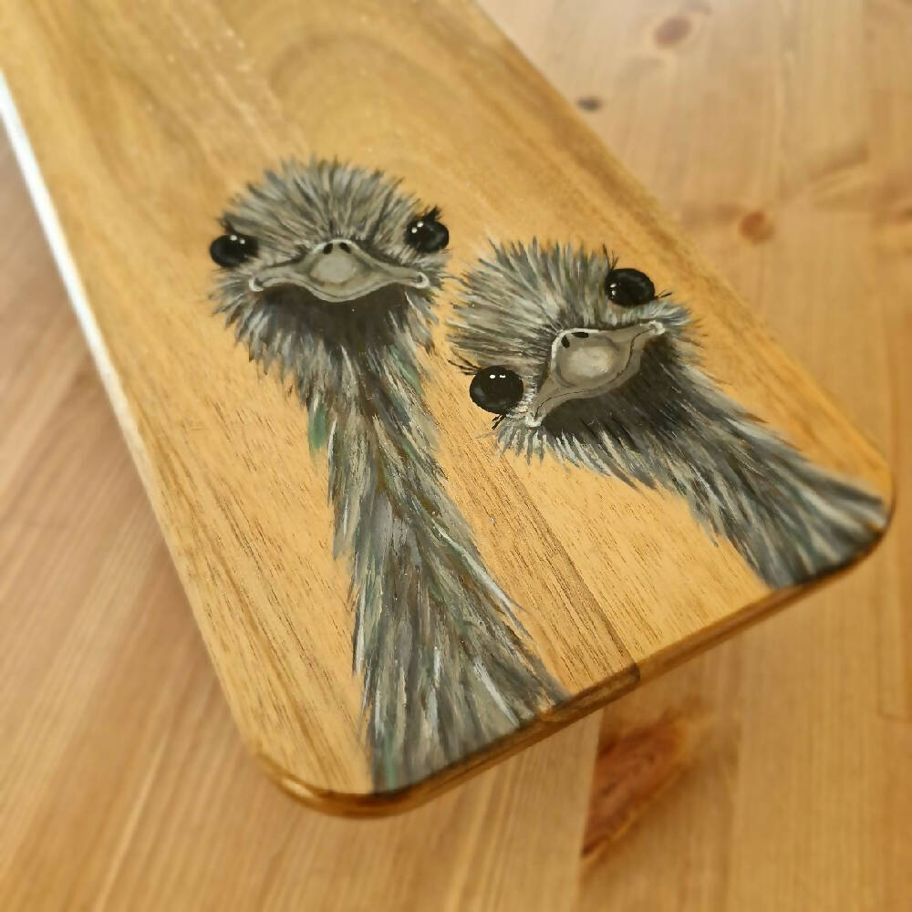 Serving board - emu pair with wattle