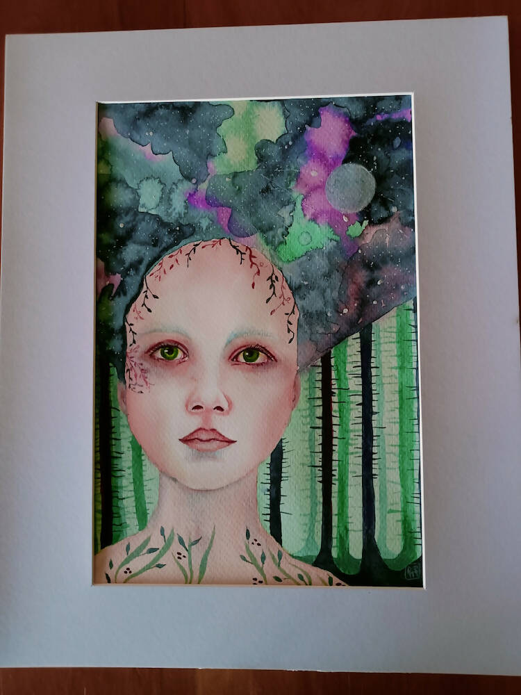 Galaxy Girl-original mixed media painting