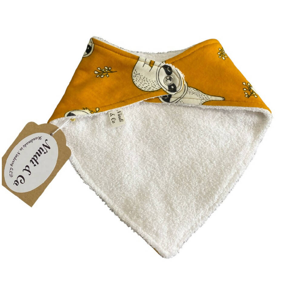 Sloth Print Organic Cotton Jersey Bib & Teether Set