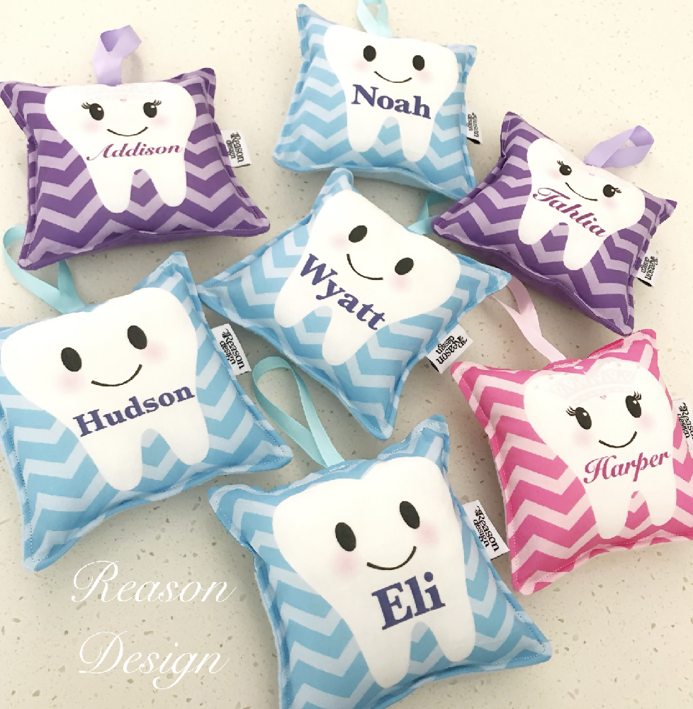 Personalised tooth fairy pillow- lots of colours