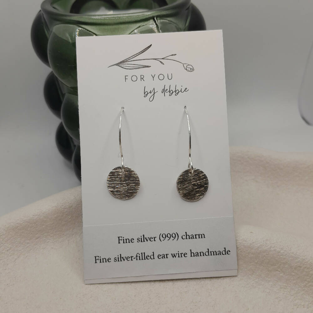 pure silver earrings with handmade ear wires