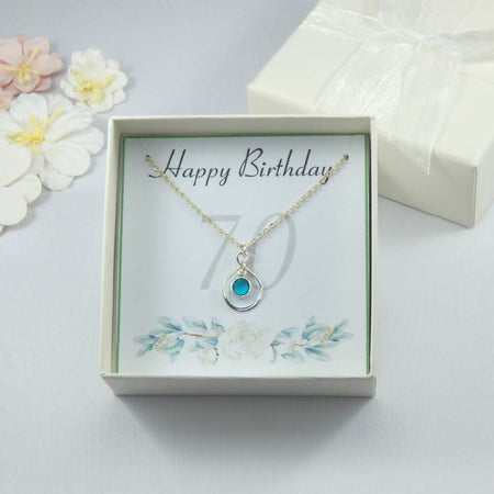 70th Birthday Gift Necklace,70th Birthday Gift Boxed
