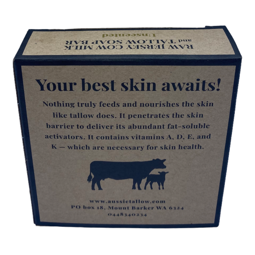 RAW MILK + TALLOW Soap Bar, Raw Cow Milk, Grass Fed Tallow, Old Fashioned