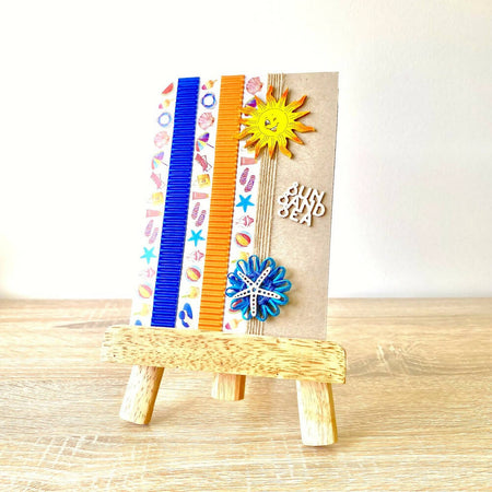 Handmade Greeting Card Holiday Beach Summer Fun Recycled