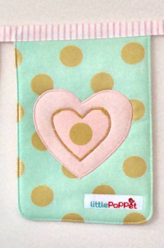 Personalised Name Bunting in Pink and Gold