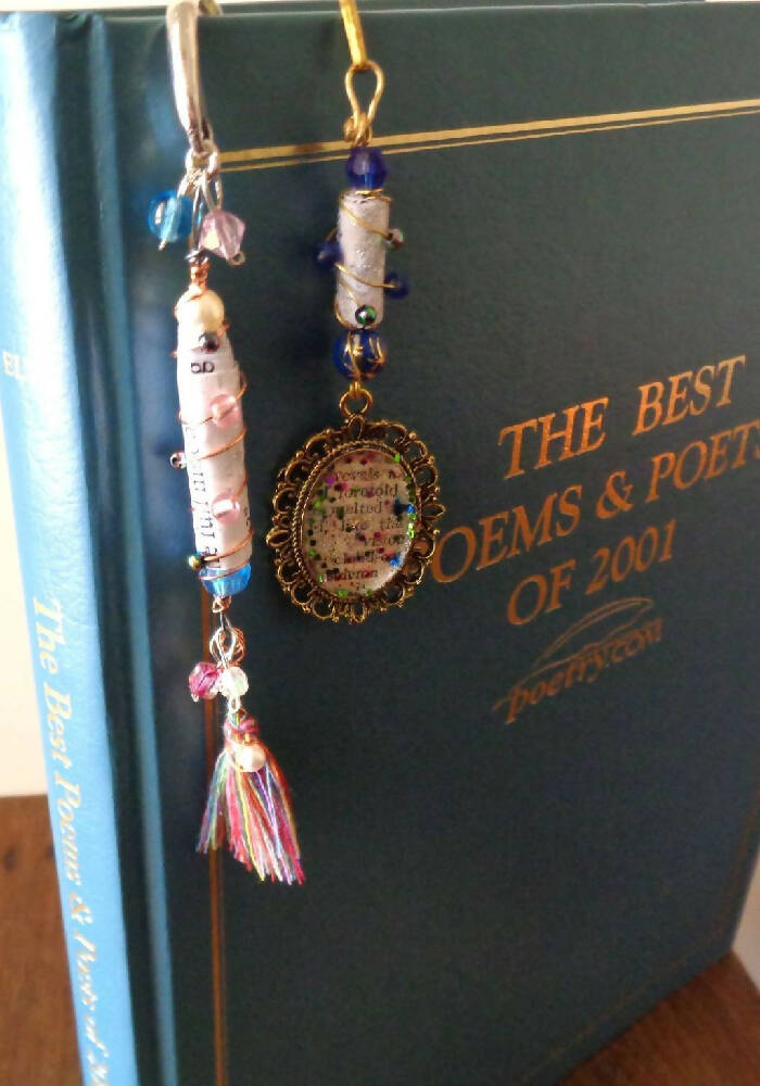 Beaded Bookmarks, Metal, Paper Beads (9)