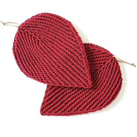 Hosta handmade crochet Potholders (colour pomegranate red)