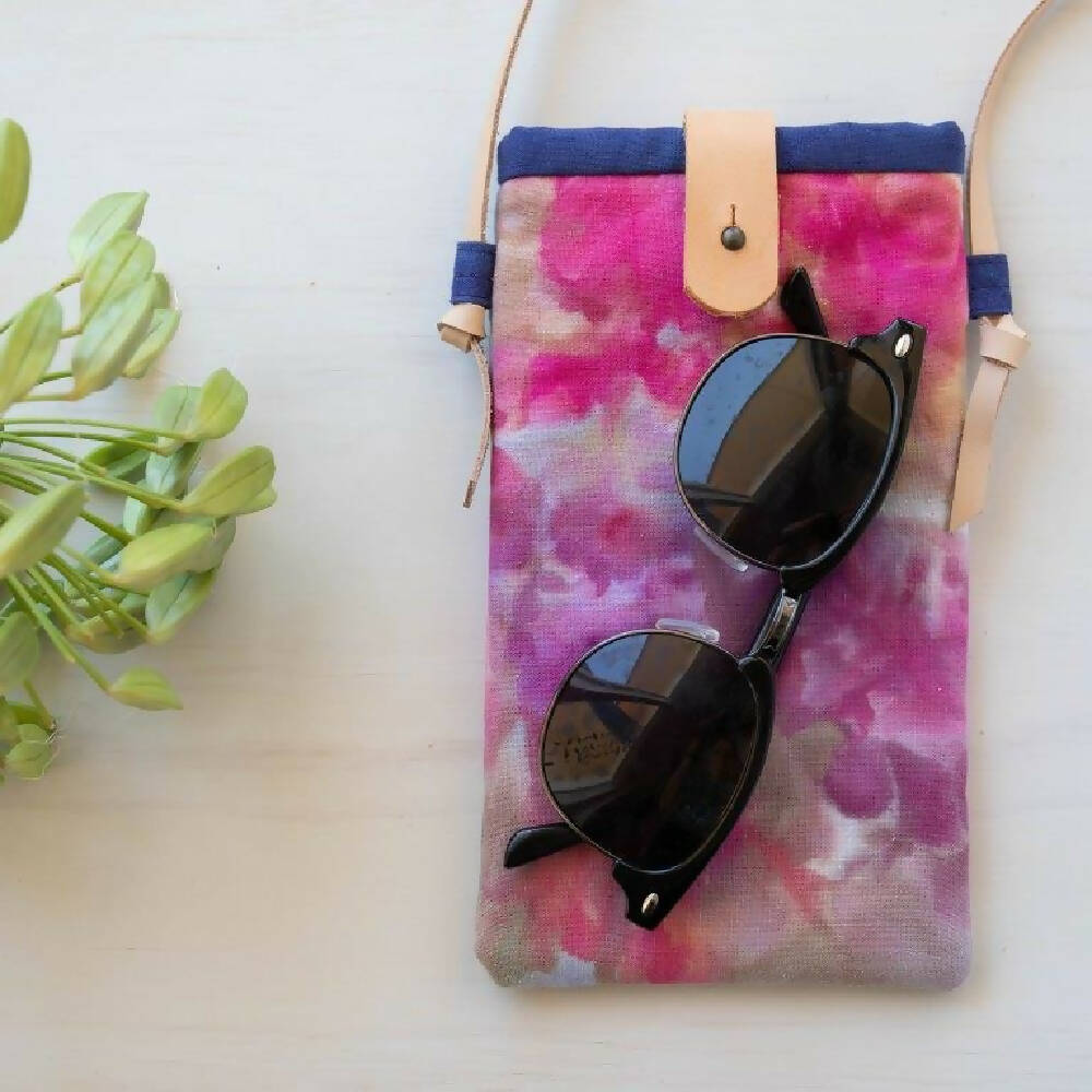 Ice Dyed Phone Carrier/Glasses case, Lilac