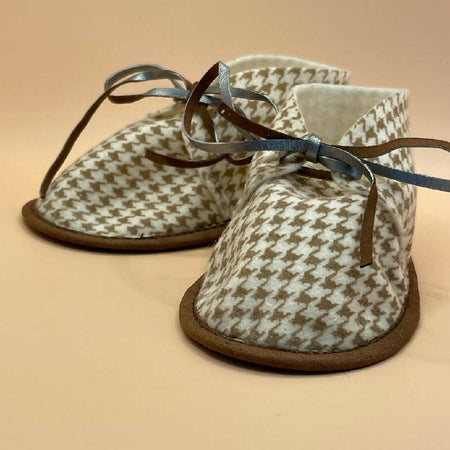 baby boots, houndstooth wool felt