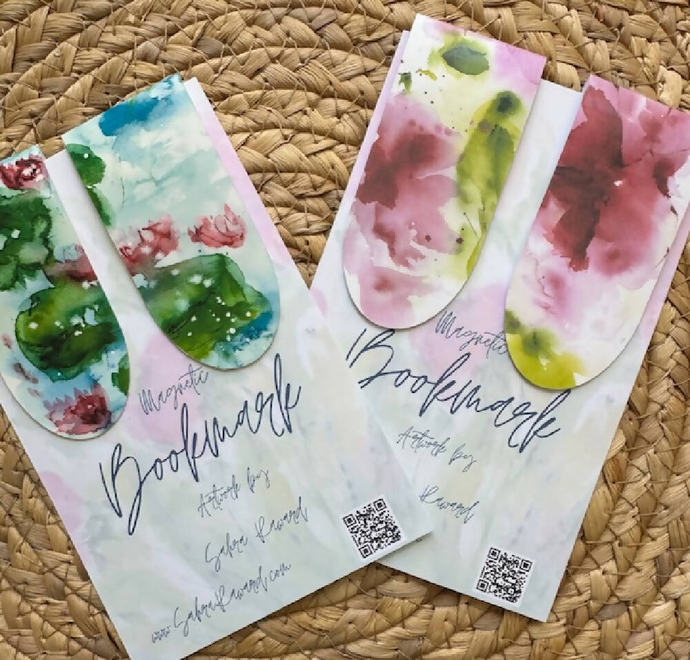 Magnetic Bookmark, Watercolour Artworks, book page holder