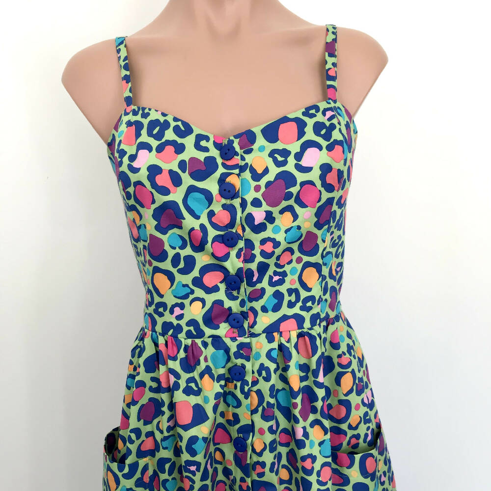 Odette Sun Dress - Neon Leopard