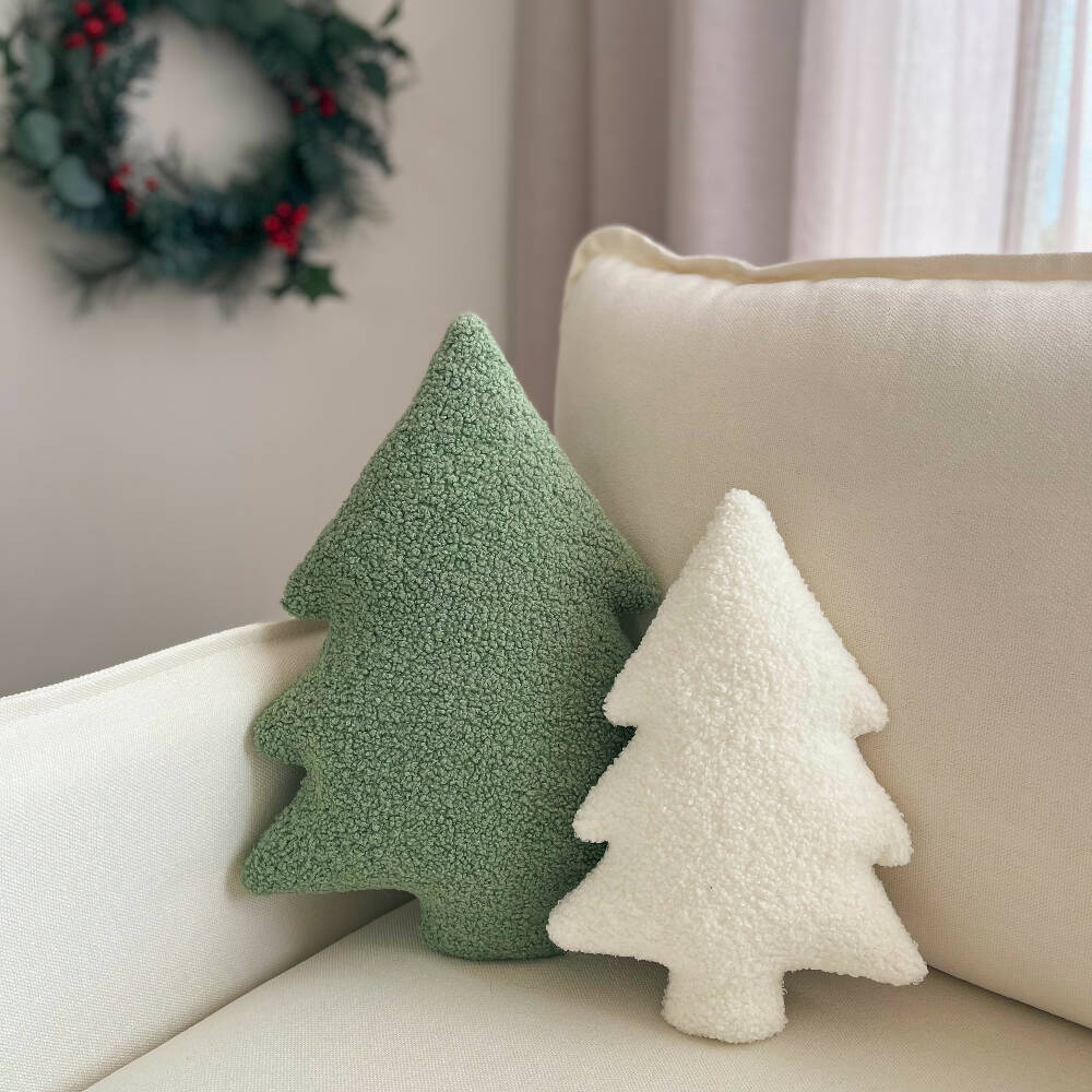 Small Green Christmas Tree Cushion Decorative