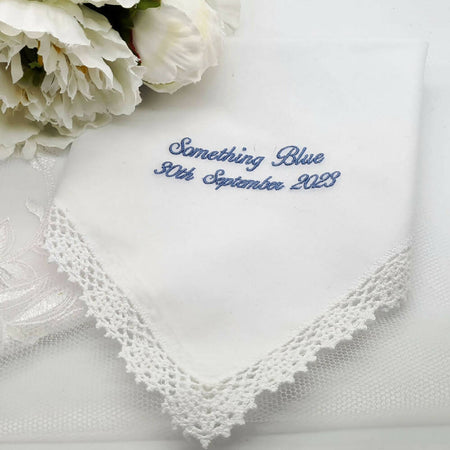 Something Blue Personalised Bride's Handkerchief Gift