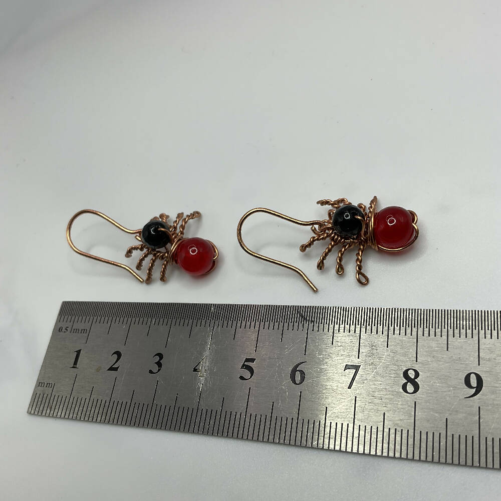 Copper Spider Earrings