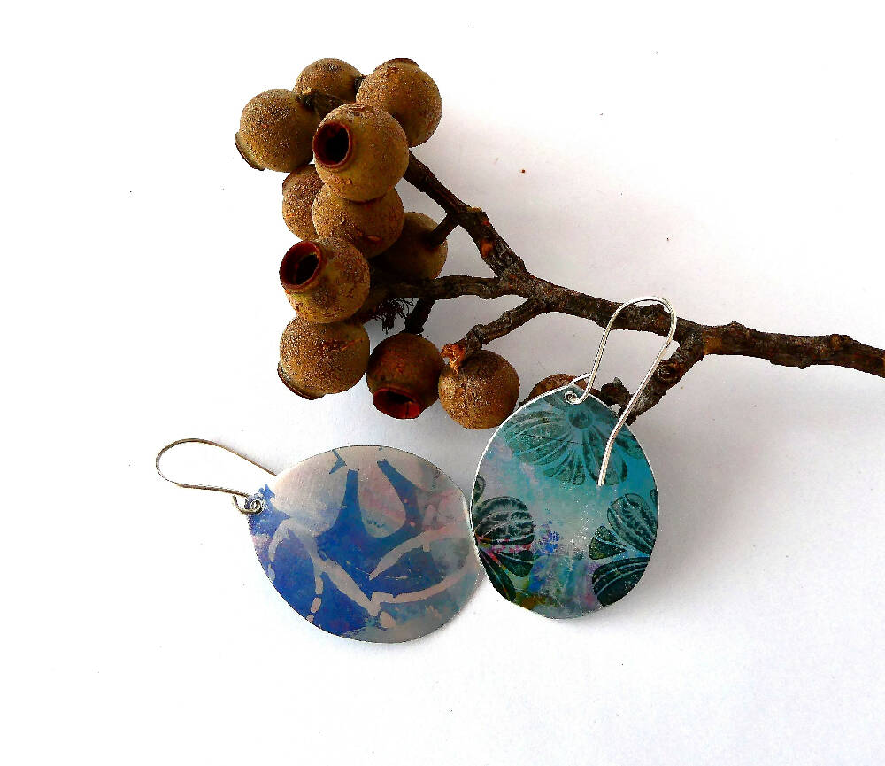 Anodised aluminium earrings Blue Denim Collection