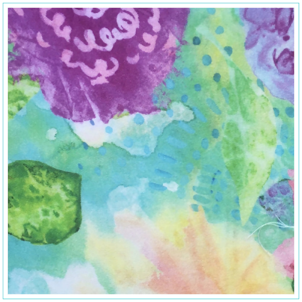 Floral Batik Pattern Scrunchie - Wide Elastic - 100% Cotton