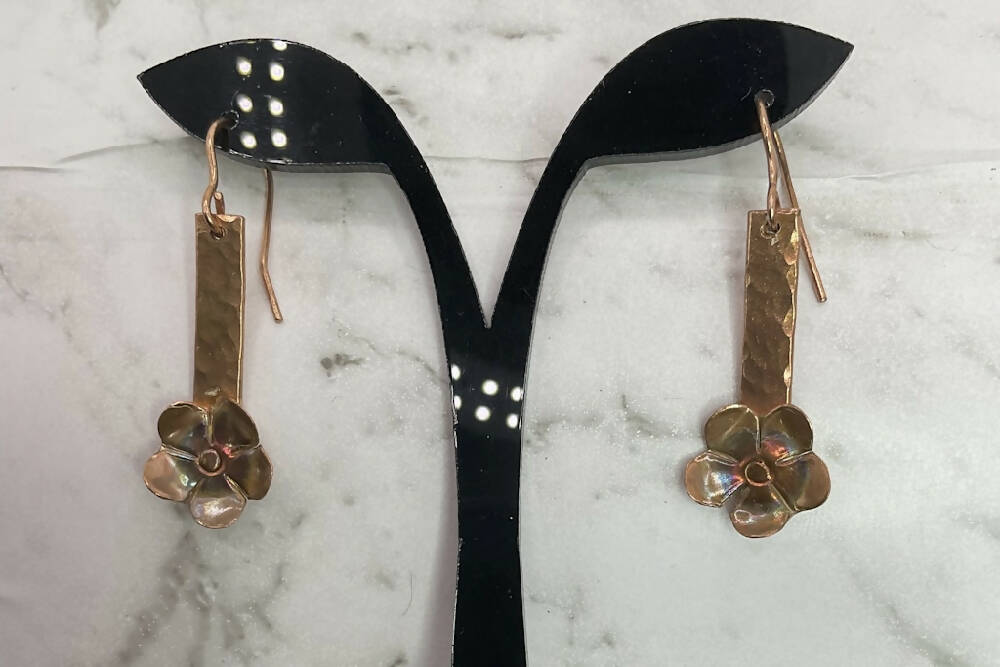 Copper Daisy Earrings