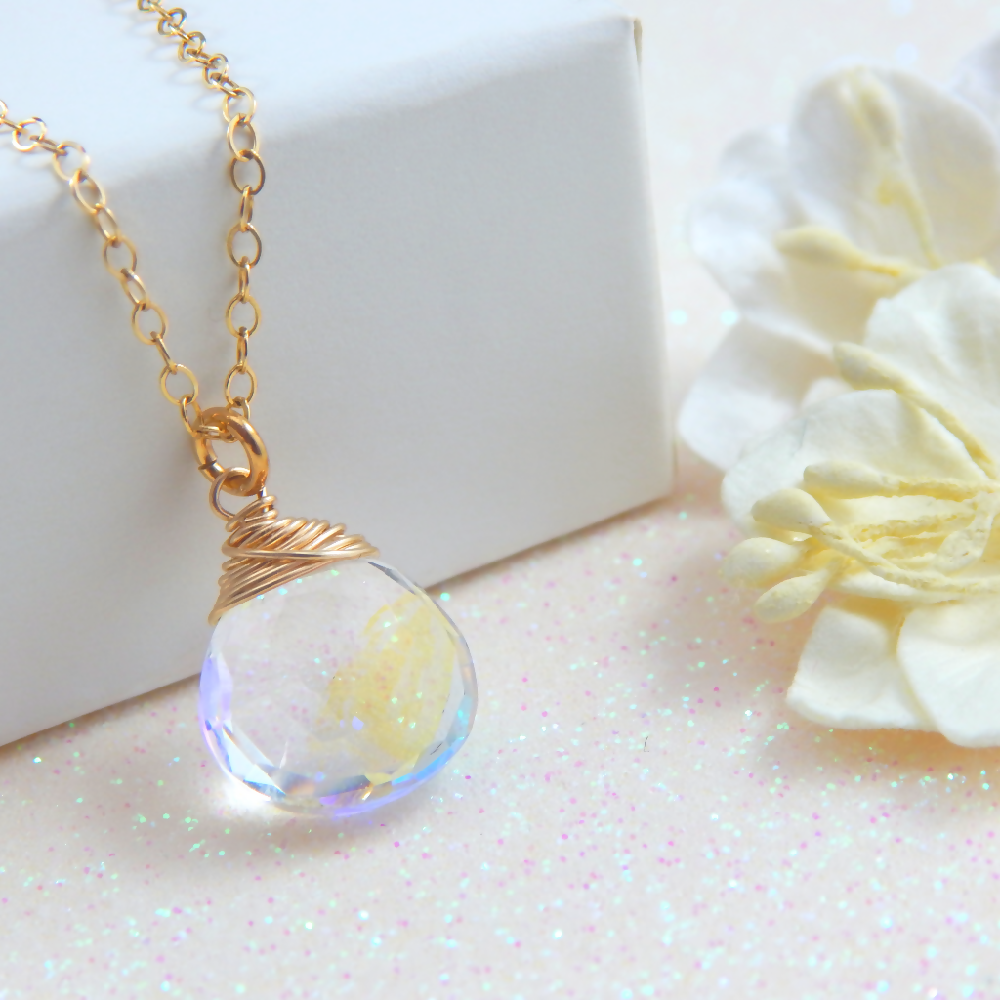 Angel aura deals quartz necklace