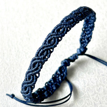 Micro Macrame Bracelet - Dark Blue - Adjustable