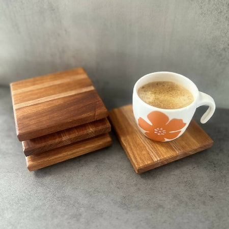 Rosewood and Oak Coasters - Set of Four